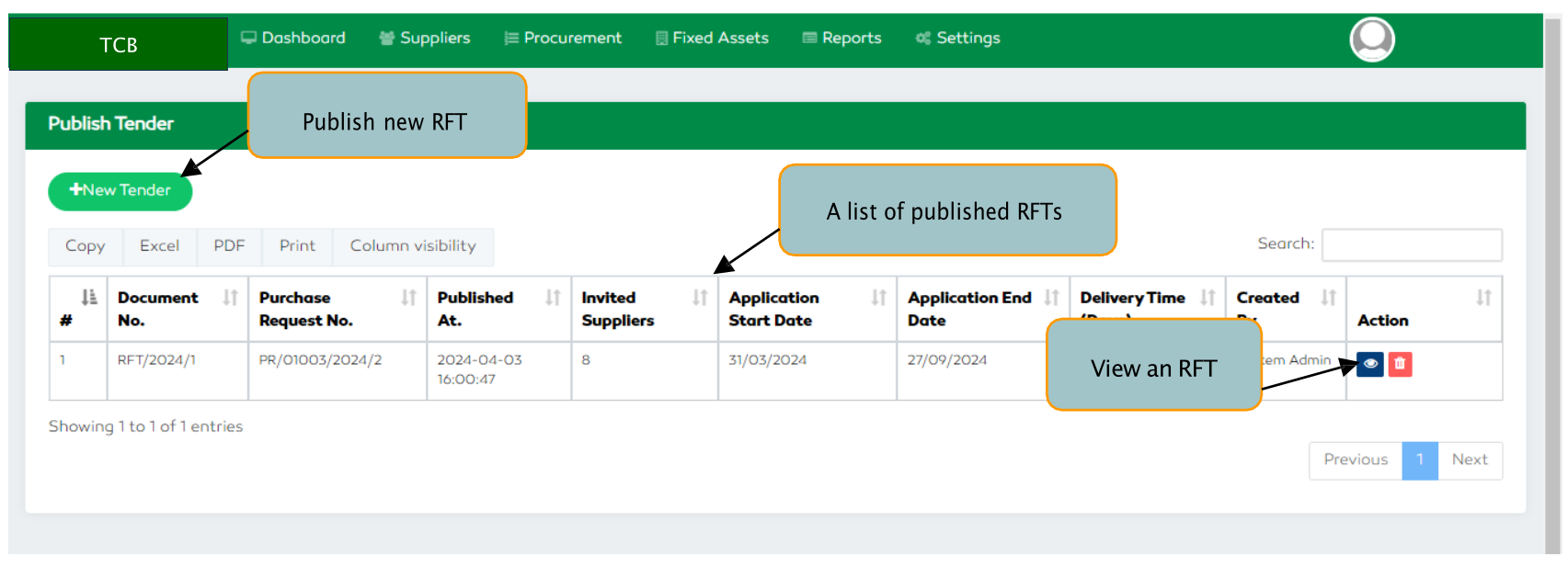 P2P A Tender section Features