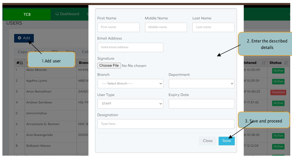 P2P Access management module add new users