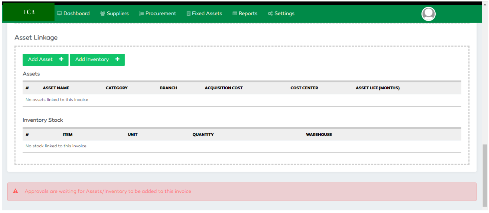 P2P Asset / Inventory Item Addition