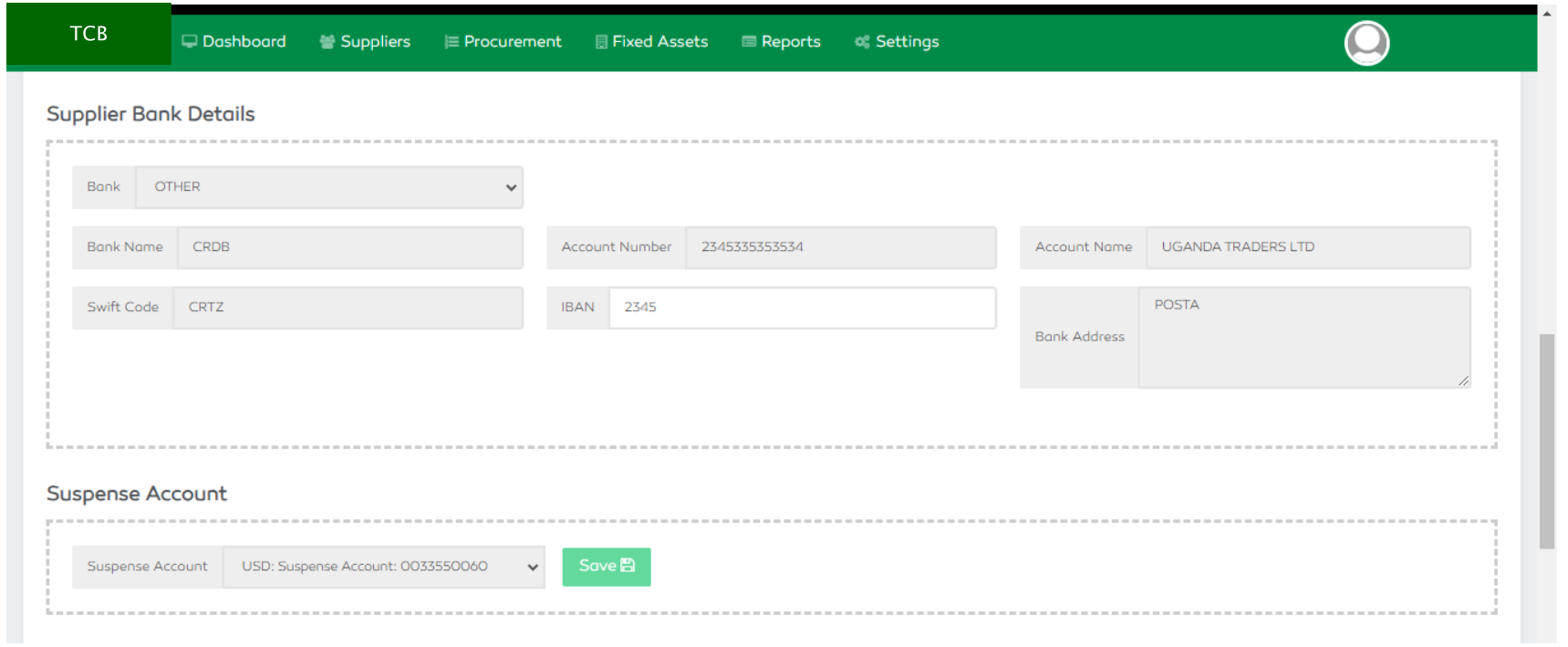 P2P Bank Details for Payment Approval
