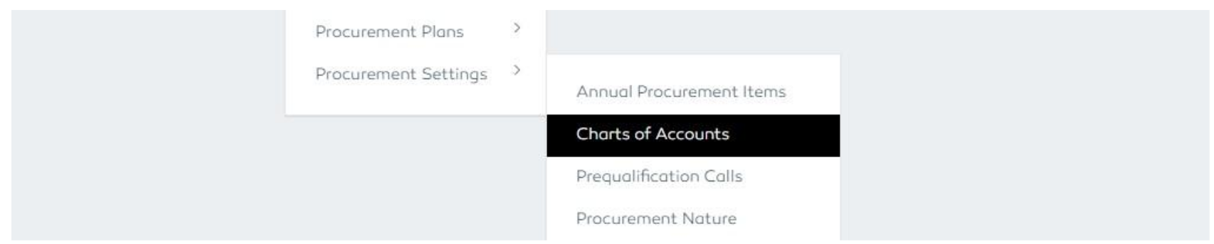 P2P Charts of Accounts Module