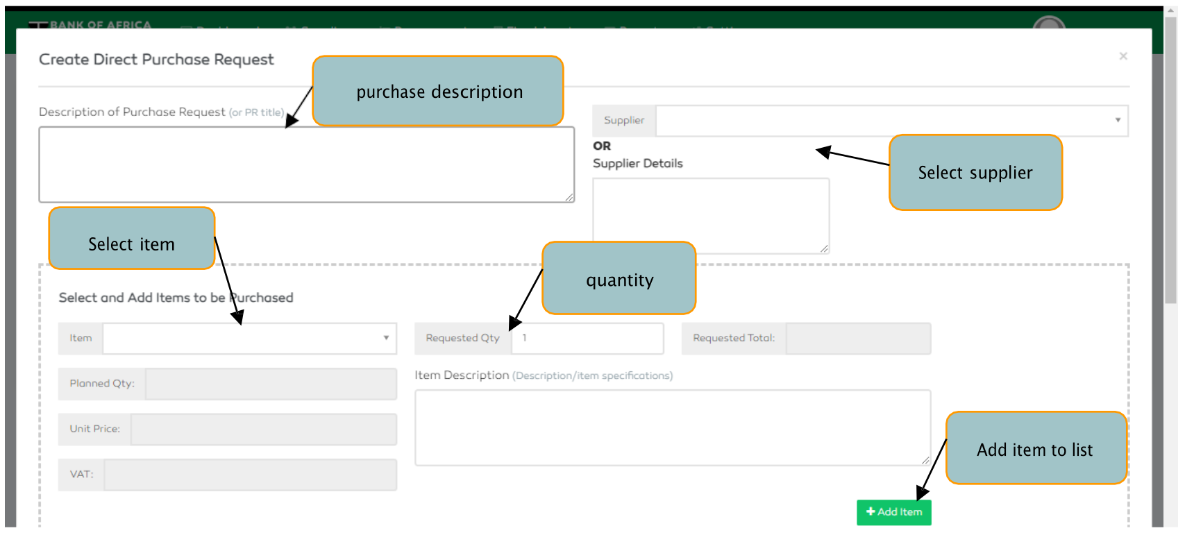 P2P Creating a new Direct Purchase