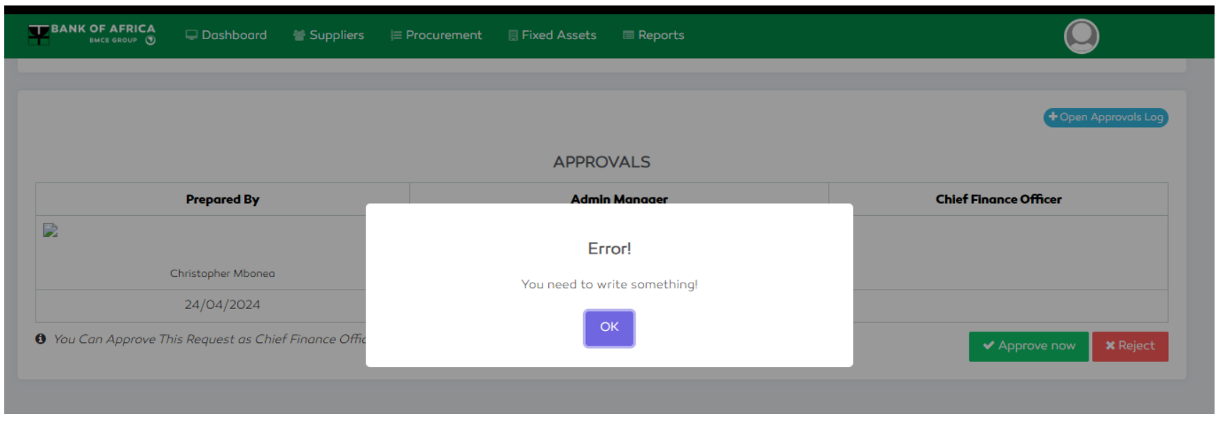 P2P Error message on Submitting LPO without Illustration