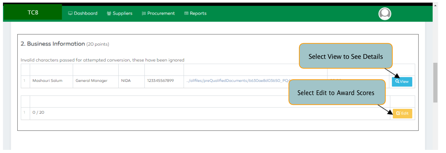 P2P Evaluating Suppliers