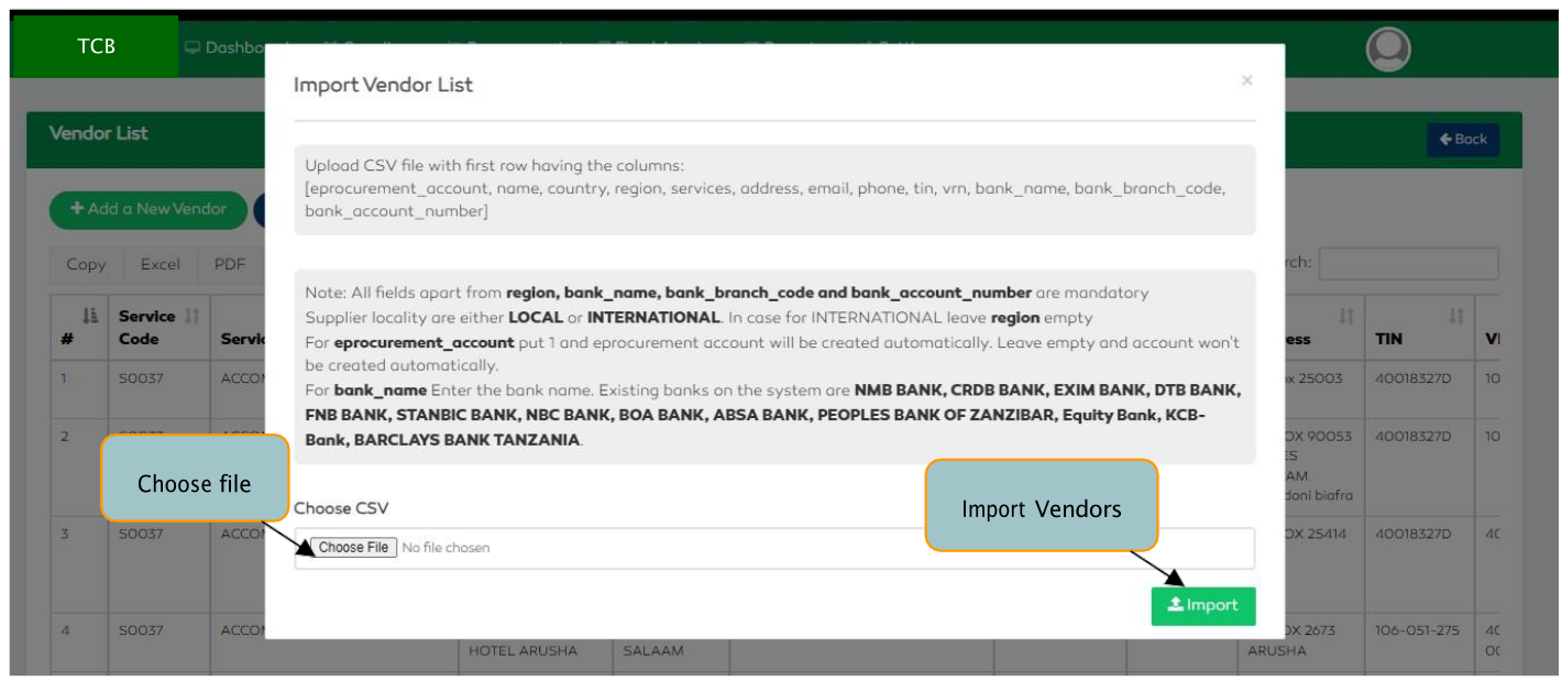 P2P Importing Vendors