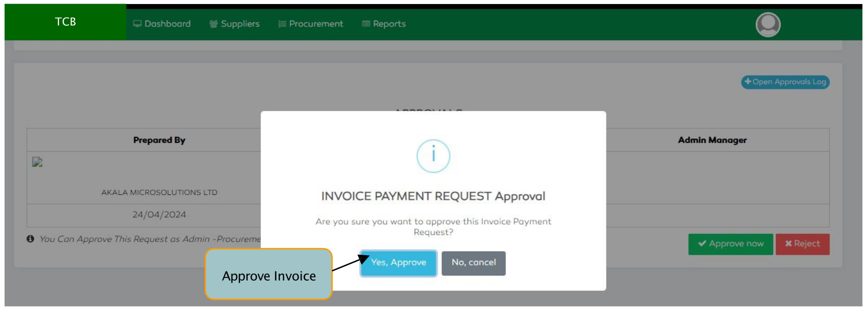 P2P Invoice Approval Confirmation