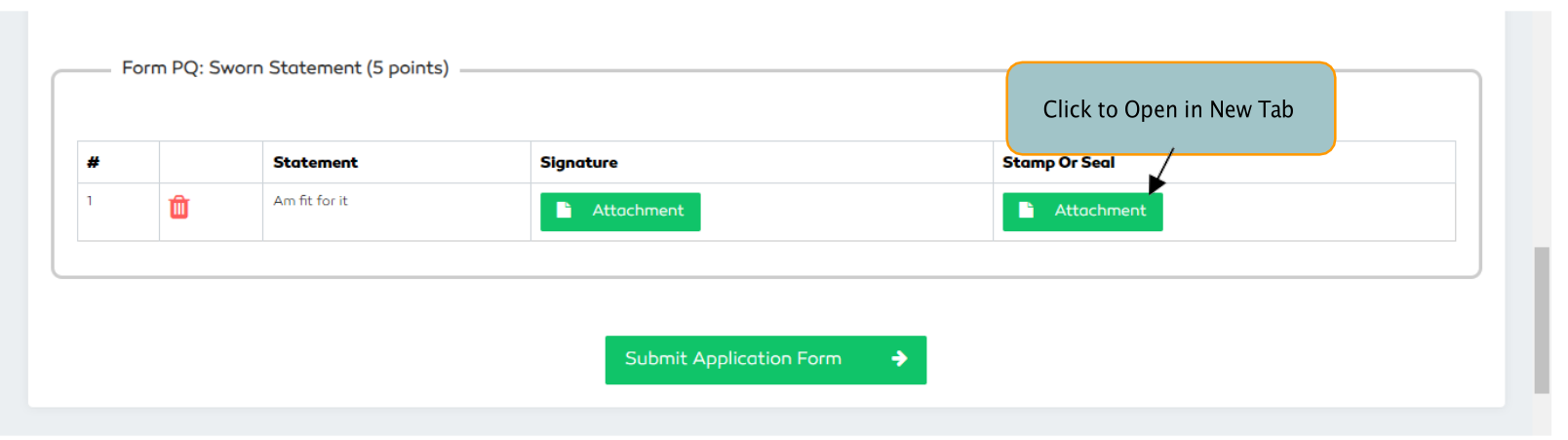 P2P Managing Sworn Statement