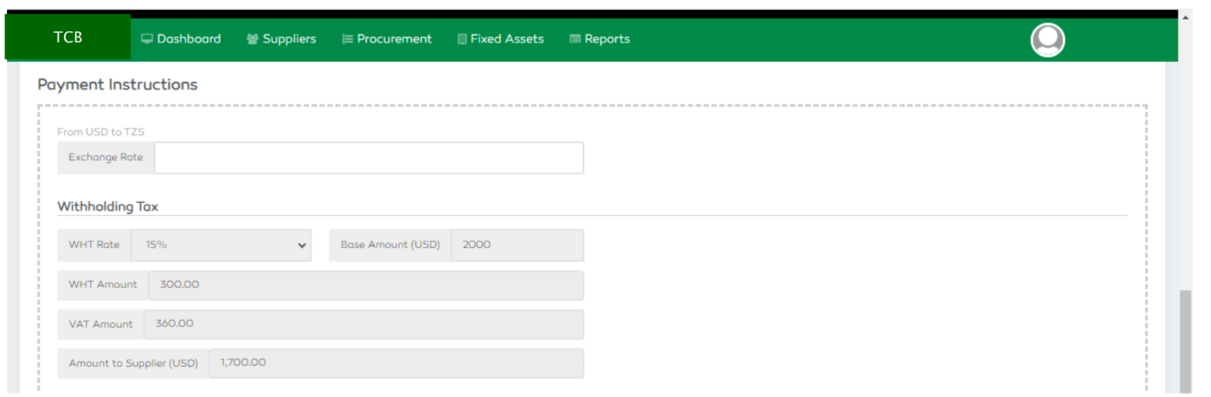 P2P Payment Instruction Details