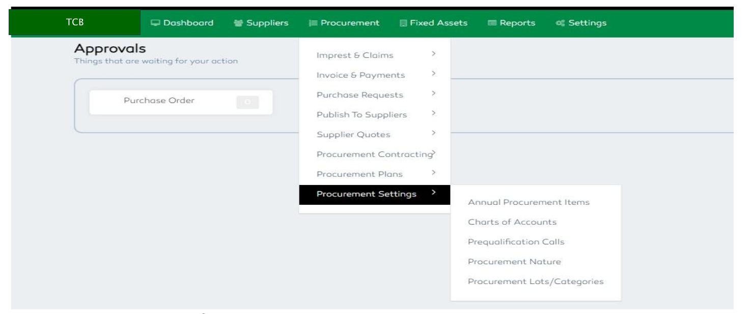 P2P Procurement Settings features