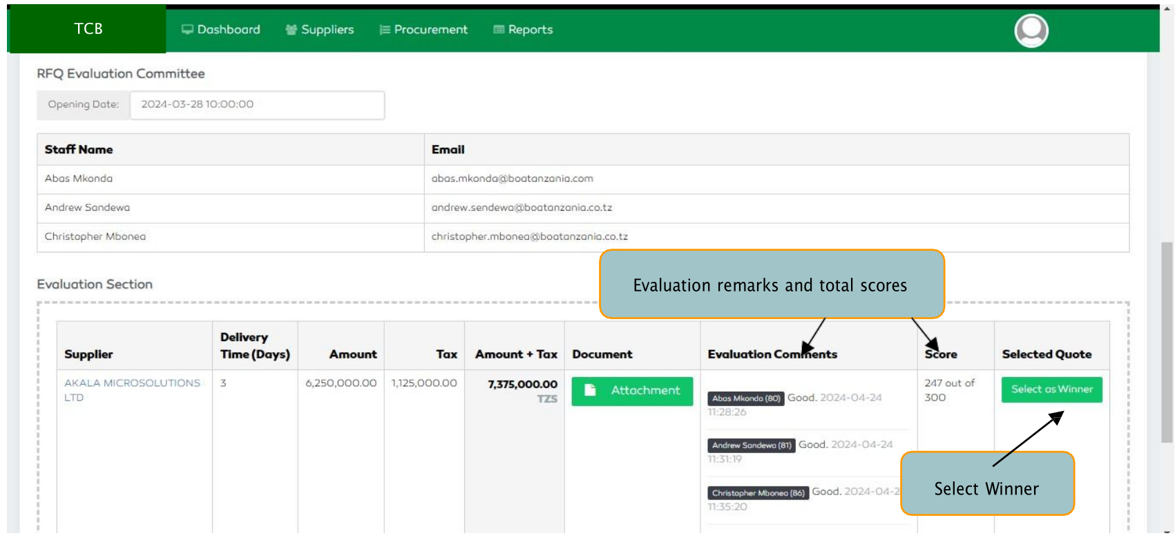 P2P Selecting a Winner