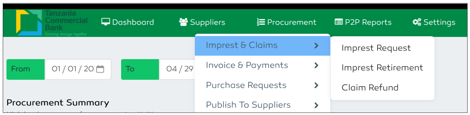 P2P Staff Travel Imprest requests