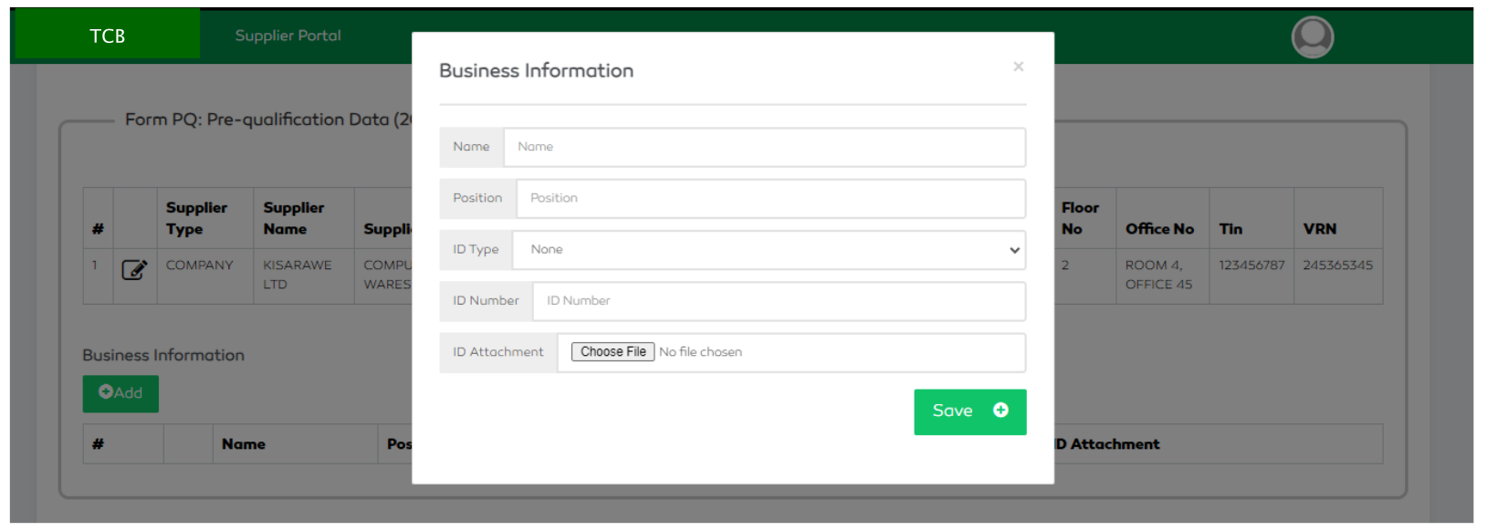 P2P Supplier pre-quaification criteria