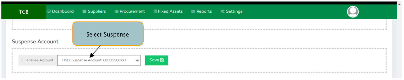 P2P Suspense Account Selection